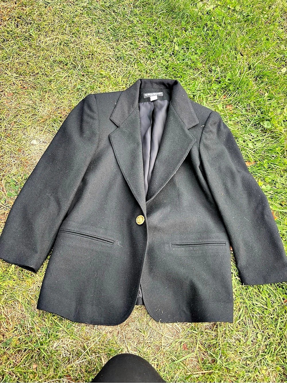 Savannah Petites Black Wool Blazer Size 8P